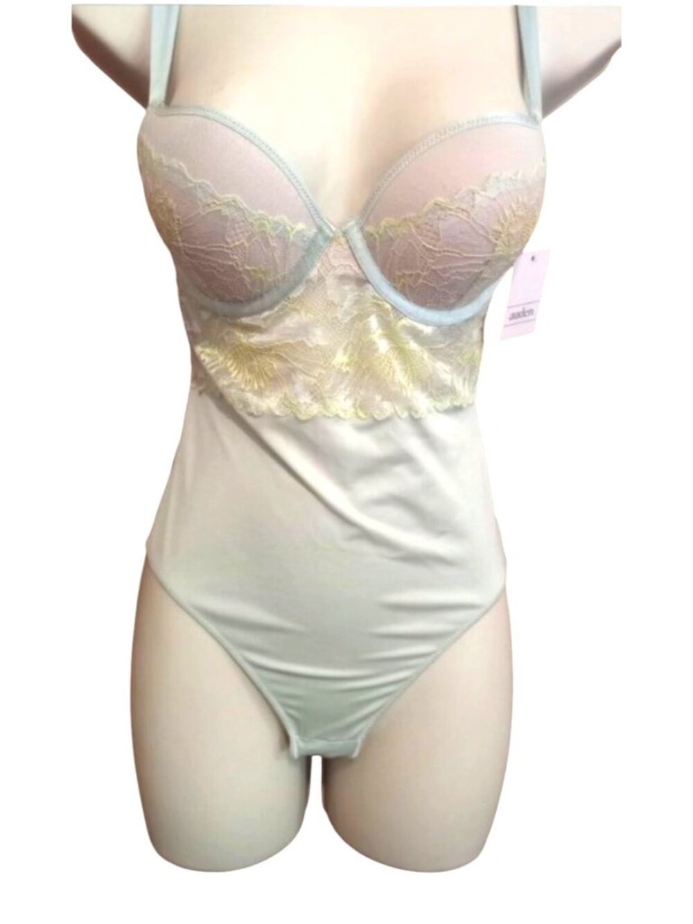 Auden Light Blue Lace Underwire Bodysuit Teddy XS NWT